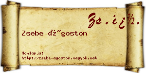 Zsebe Ágoston névjegykártya